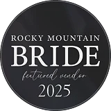 Rocky Mountain Bride 2025 featured vendor badge